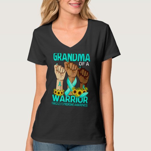 Handgrootmoeder van Warrior Fragile X Syndrome Awa T-shirt (Voorkant)