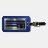 Handhaving Amerikaanse vlag Blauwe streep Bagagelabel (Voorkant horizontaal)