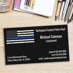 Handhaving in de wet Thin Blue Line Flag Police Visitekaartje