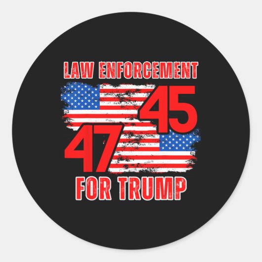 Handhaving voor Trump 45 47 Ronde Sticker (Voorkant)