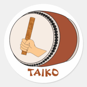 HandHolding Stick Taiko Drum Japanse drumming Ronde Sticker