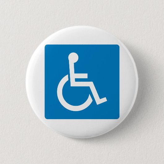 Handicap Accessibility Highway Sign Ronde Button 5,7 Cm (Voorkant)