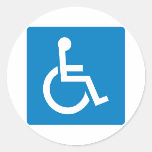 Handicap Accessibility Highway Sign Ronde Sticker