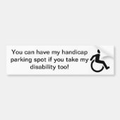 Handicap Bumpersticker (Voorkant)