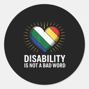 Handicap is geen slecht woord handicap trots vlag ronde sticker