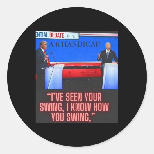 Handicap Joe Biden en Donald Trump debat Ronde Sticker (Voorkant)