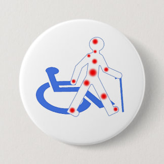 Handicap onzichtbaar / zichtbaar ronde button 7,6 cm