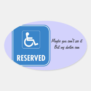 Handicap Parkeerteken Ovale Sticker