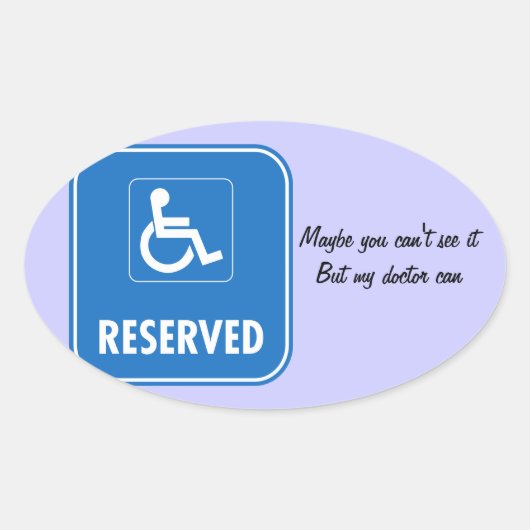 Handicap Parkeerteken Ovale Sticker (Voorkant)