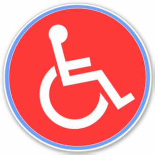 Handicap Rolstoelbord - Rood Gehandicapten Sticker
