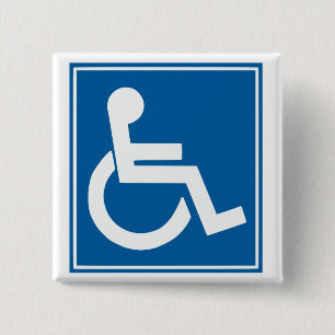 Handicap-teken Vierkante Button 5,1 Cm