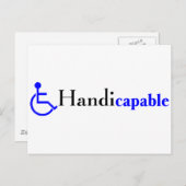 Handicapabel (rolstoel) briefkaart (Voorkant / Achterkant)
