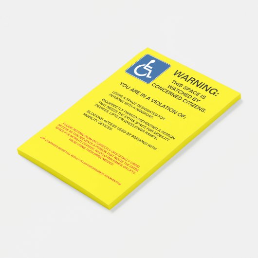 HANDICAPOVERTREDING POST-IT® NOTES (Schuin)