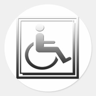 Handig stijlvol symbool Chrome Silver Ronde Sticker