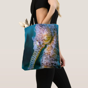 handige canvas tas met ontwerp van zeepaardje