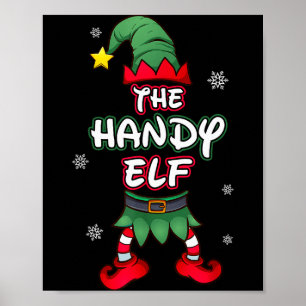 Handige Elf Kerst Pyjama Pjs Matching Familie Gr Poster