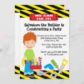 Handige Fix it Boys Birthday Uitnodiging (Voorkant / Achterkant)