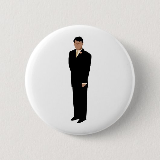 Handige groom in Stropdas Ronde Button 5,7 Cm (Voorkant)