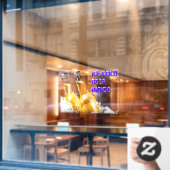 Handige ijsbeerder in de winkel raamsticker (Cafe Raam)