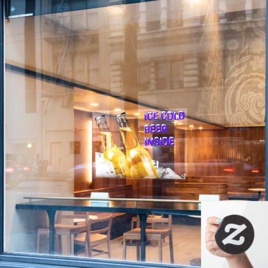 Handige ijsbeerder in de winkel raamsticker (Cafe Raam)