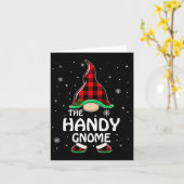 Handige Kabouter Buffalo Plaid Bijpassende Familie Kaart (Gele Bloem)