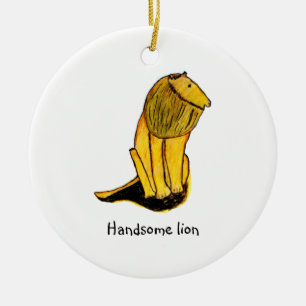 Handige leeuw keramisch ornament