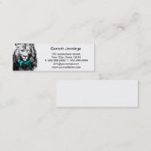 Handige leeuw met Stropdas van Bow Mini Visitekaartje (Voorkant / Achterkant)