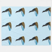 Handige pinguïn, fleece deken (Voorkant (Horizontaal))