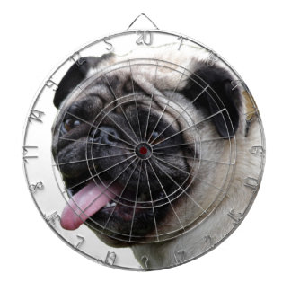 Handige witte Pug-fotoaccessoires, met namen Dartbord