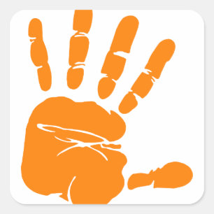Handindruk Vierkante Sticker