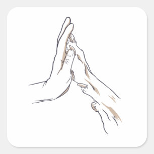 Handje en hond Paw Vierkante Sticker