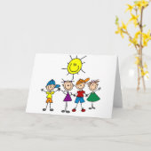 Handje in hand Afbeelding Kinder overhemden en cad Kaart (Gele Bloem)