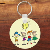 Handje in hand Afbeelding Kinder overhemden en cad Sleutelhanger (Voorkant)