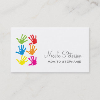 Handje prints mammie kaart contactkaartje