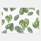 Handje Waterverf Monstera Adansonii Leaf Bridal Inpakpapier Vel (Voorkant)