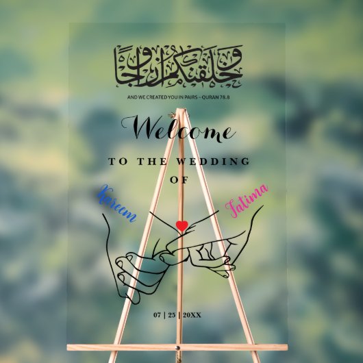 Handjes vasthouden Nikah Welkomstbord Acryl Acryl Bord (Neutraal)