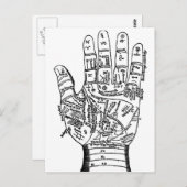 Handkaart Palmistry Briefkaart (Voorkant / Achterkant)