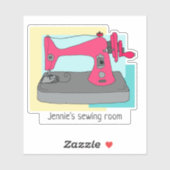 handkruknaaimachine en jouw naam sticker (Vel)