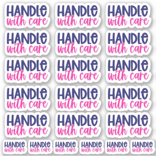 Handle avec soin - Sticker en vinyle (Devant)