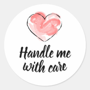 Handle Me With Care - Hart Verzendsticker Ronde Sticker