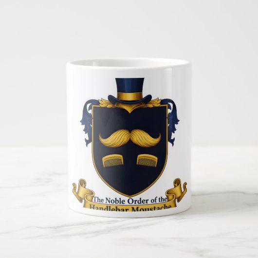 Handlebar Moustache Gentleman's Coffee Mug Extra Grote Beker (Voorkant)
