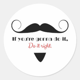 Handlebar Mustache Masculine Stache Ronde Sticker