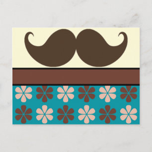 Handlebar Mustache op Retro Achtergrond Briefkaart