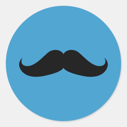 Handlebar Mustache Ronde Sticker (Voorkant)