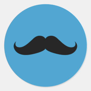 Handlebar Mustache Ronde Sticker