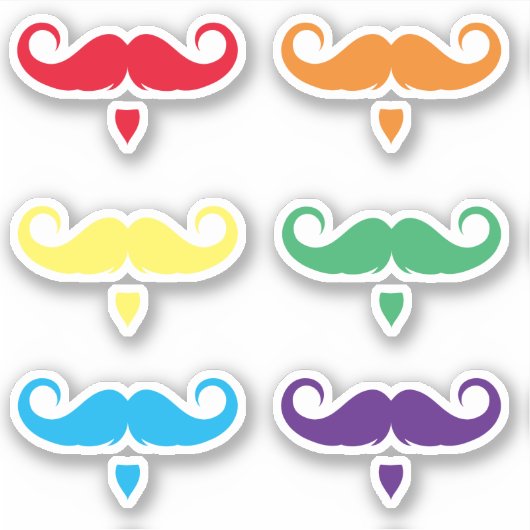  Handlebar Mustache Sticker Set (Voorkant)