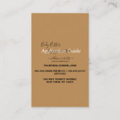 Handleiding voor applicatie voor body Butter Moder Visitekaartje (Achterkant)