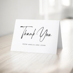Handletter Minimalistische Elegante Foto Bedankkaart