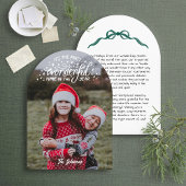 Handlettered Arch-Shaped Custom Photo Holiday Kaar Kaart