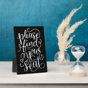Handlettered Graag Uw Stoel Vind Bord Fotoplaat